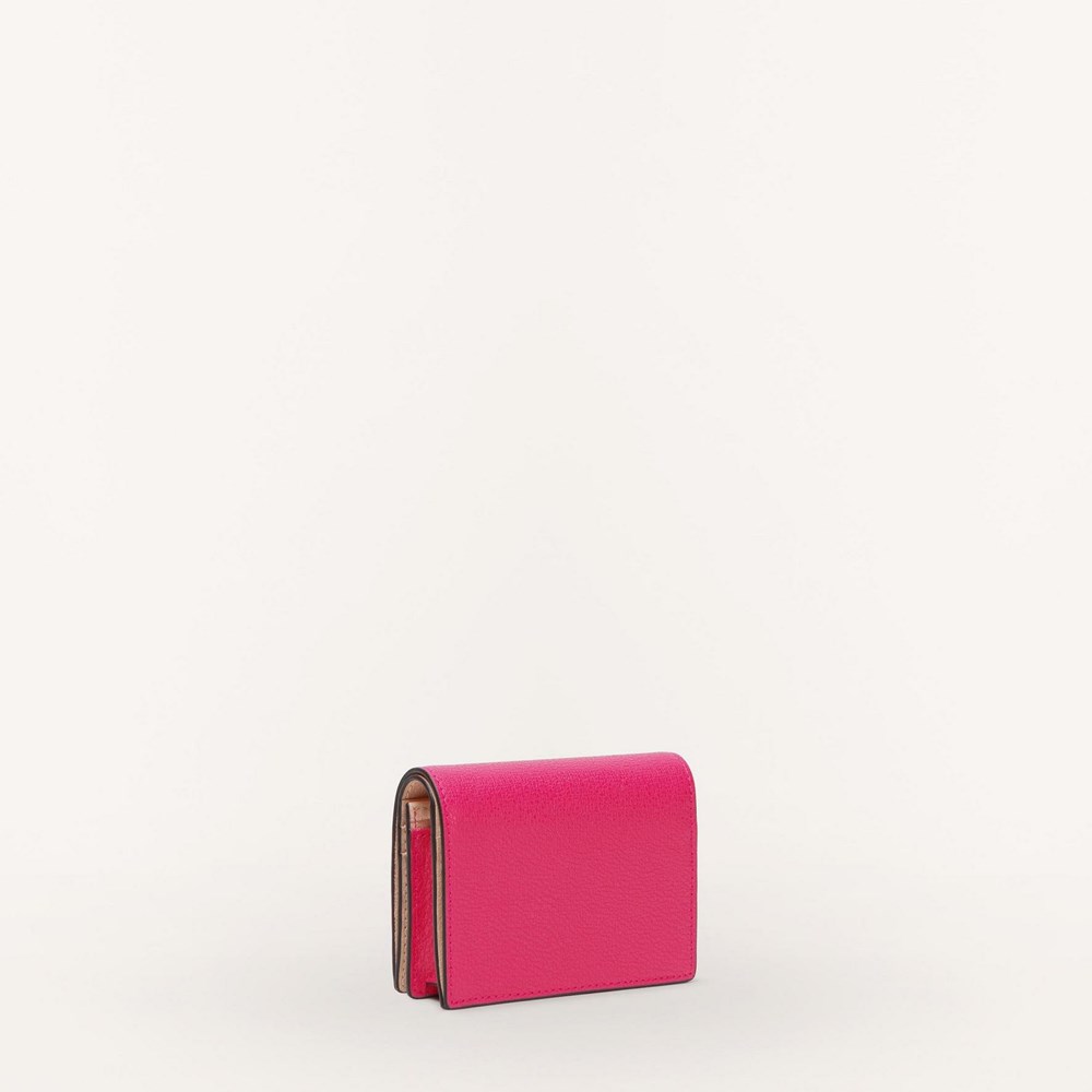 Women's Furla Magnolia Bifold Wallets Red Pink | 1679-WFBVN