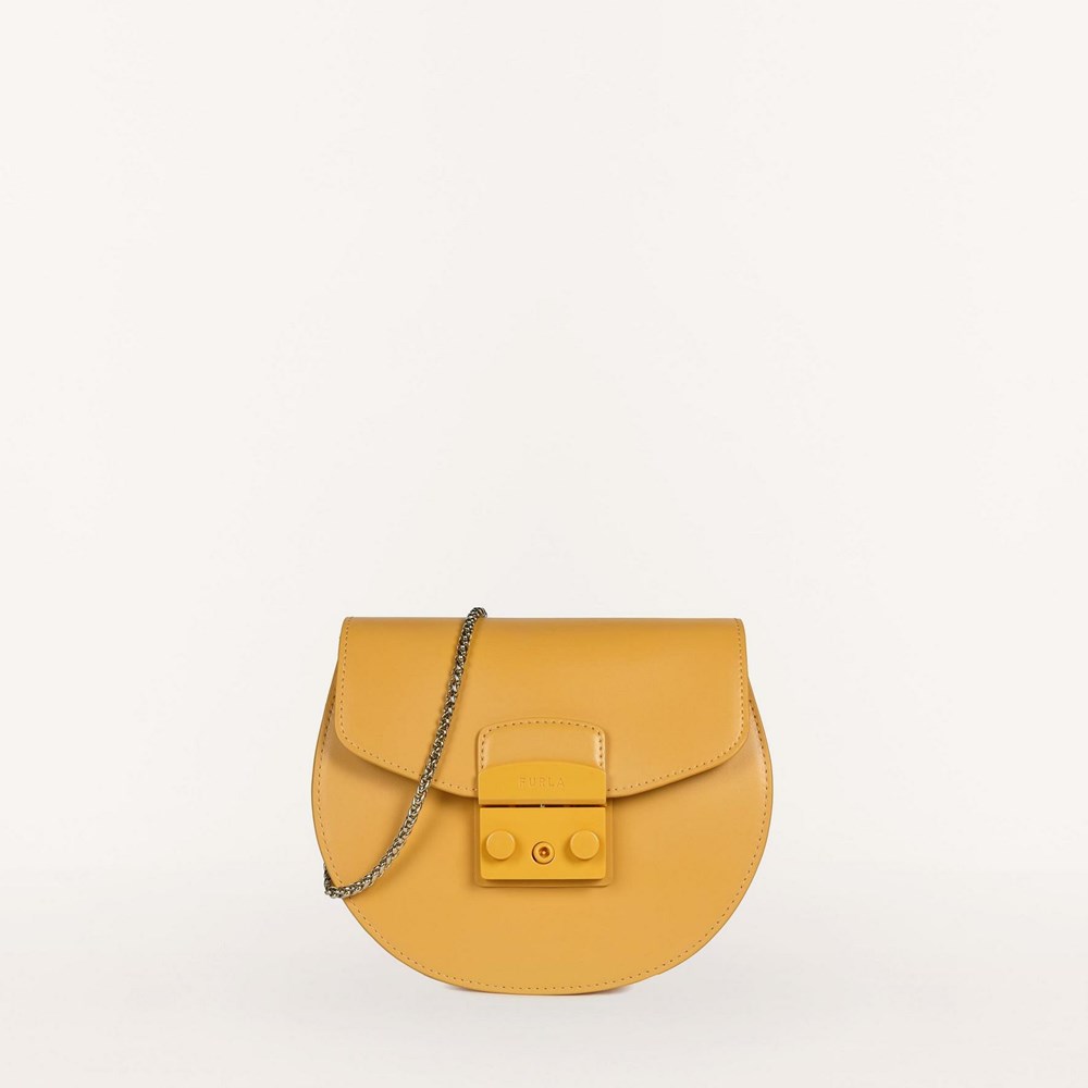 Women\'s Furla Metropolis Crossbody Bags Yellow | 0298-WUOGM