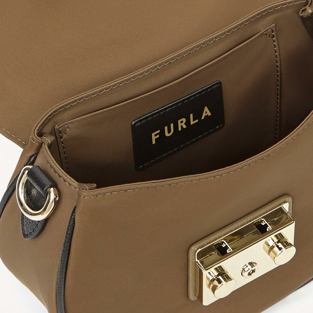 Women's Furla Metropolis Crossbody Bags Black White | 2796-JNXQD