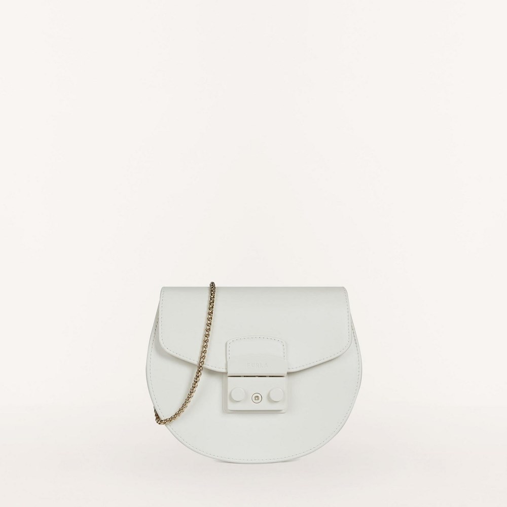 Women\'s Furla Metropolis Crossbody Bags White | 3214-LWBVN