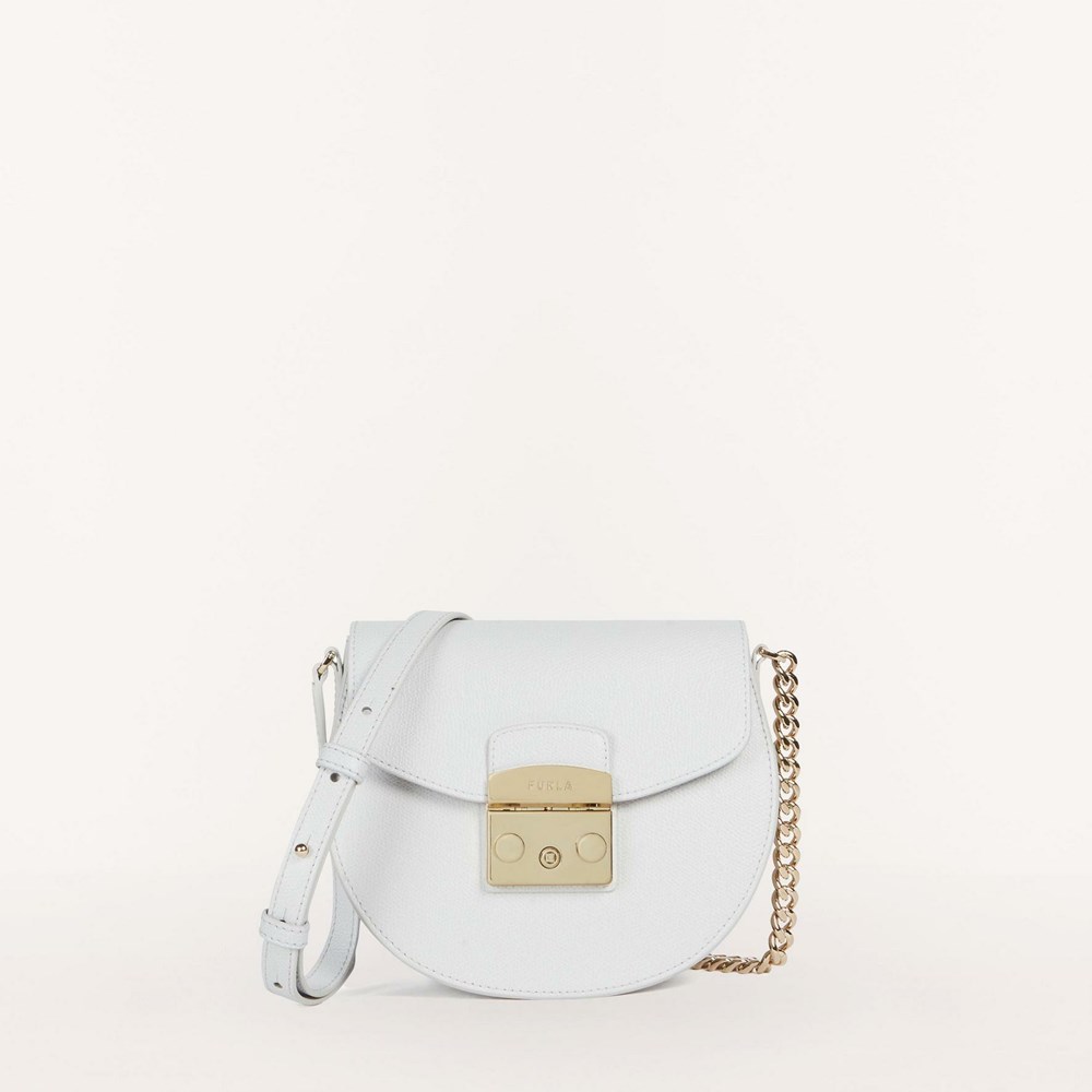 Women\'s Furla Metropolis Crossbody Bags Grey White | 3269-LOEJA