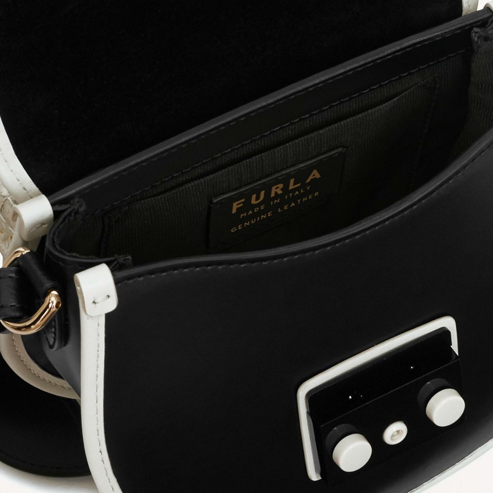 Women's Furla Metropolis Crossbody Bags Black White | 4635-NCTQV