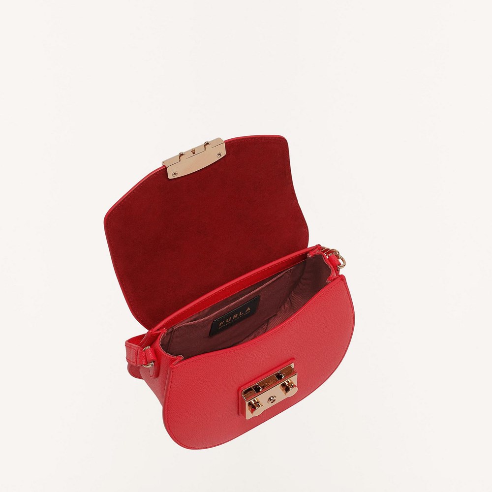 Women's Furla Metropolis Crossbody Bags Red | 6329-DNESM