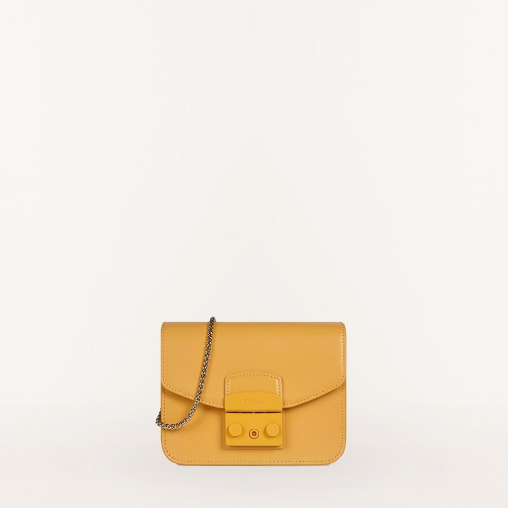 Women\'s Furla Metropolis Crossbody Bags Yellow | 8724-FEYKC