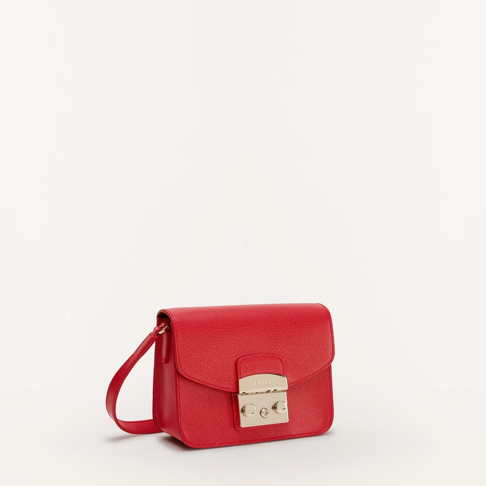 Women's Furla Metropolis Crossbody Bags Red | 9853-YBIUE