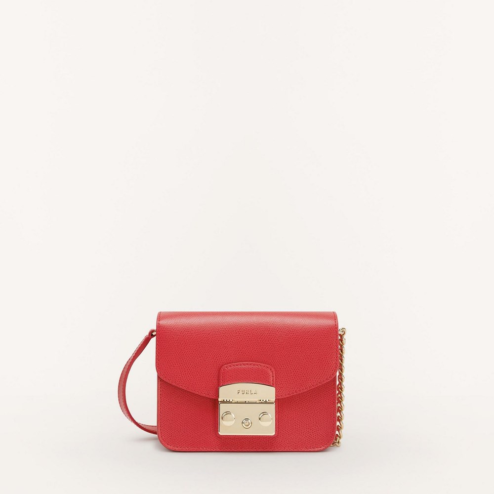 Women\'s Furla Metropolis Crossbody Bags Red | 9853-YBIUE