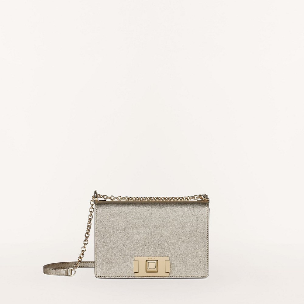 Women\'s Furla Mimi Crossbody Bags Silver | 3089-HJIDY