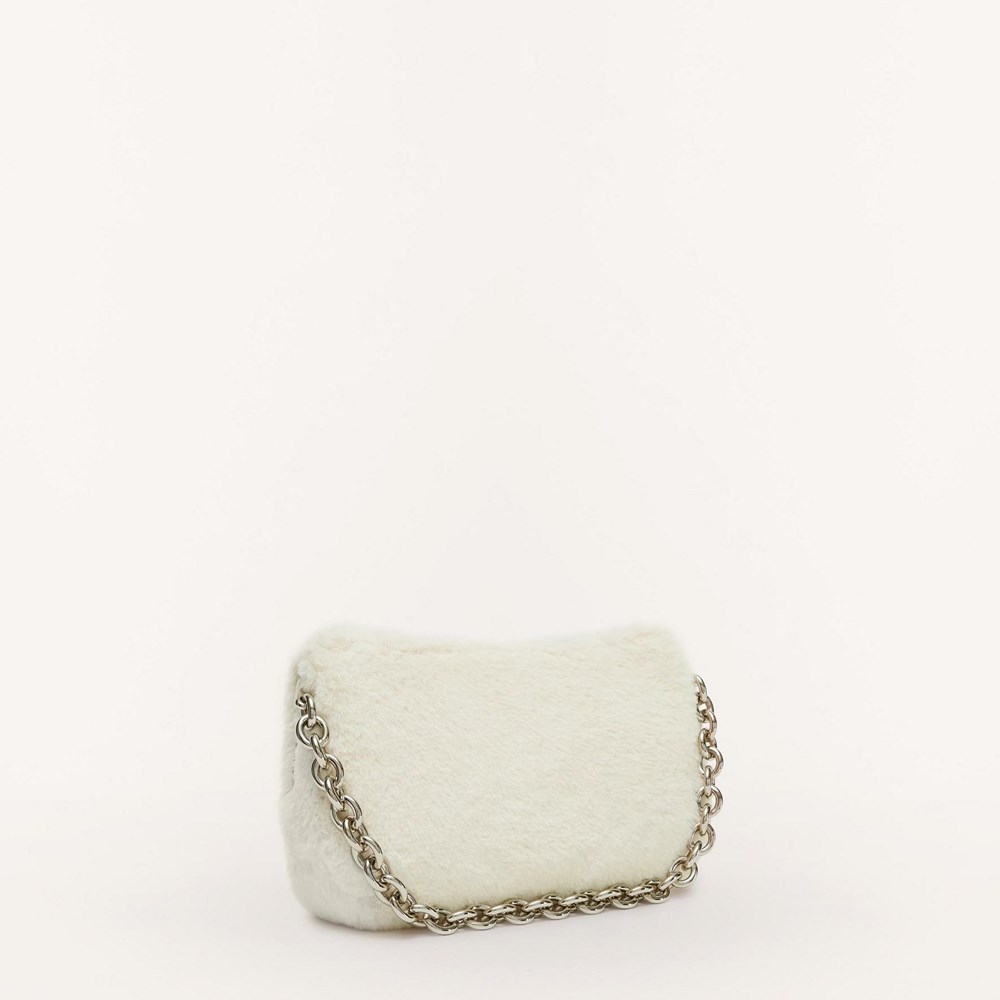 Women's Furla Moon Shoulder Bags White | 5348-YHEGO