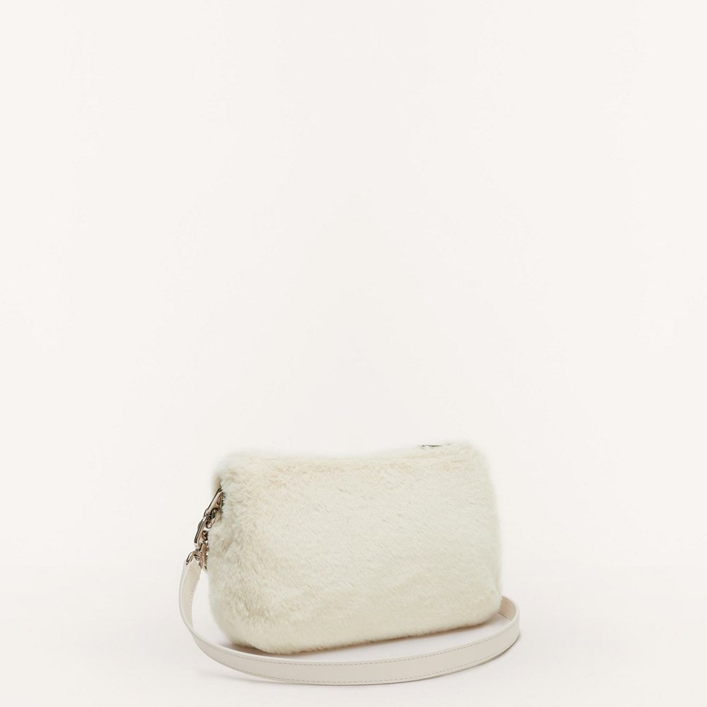 Women's Furla Moon Shoulder Bags White | 5348-YHEGO