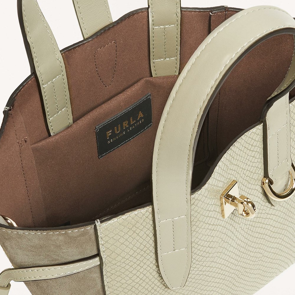 Women's Furla Net Handbags Beige | 8610-JTISN