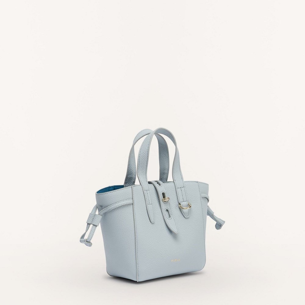 Women's Furla Net Handbags Blue | 2870-UTRJS