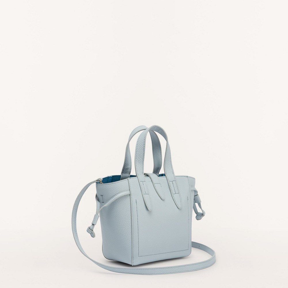 Women's Furla Net Handbags Blue | 2870-UTRJS