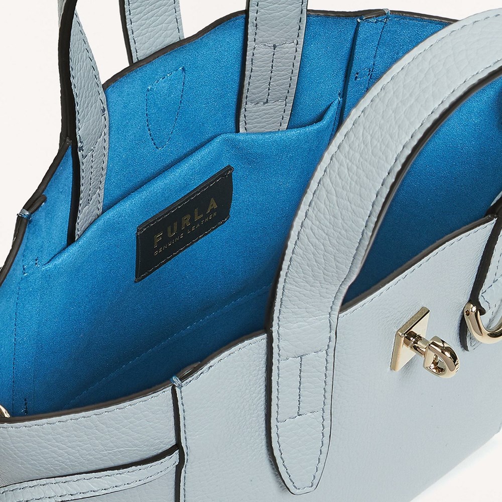 Women's Furla Net Handbags Blue | 2870-UTRJS