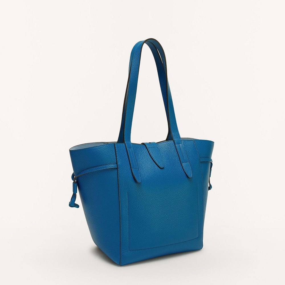 Women's Furla Net Handbags Blue | 3280-UQSMZ