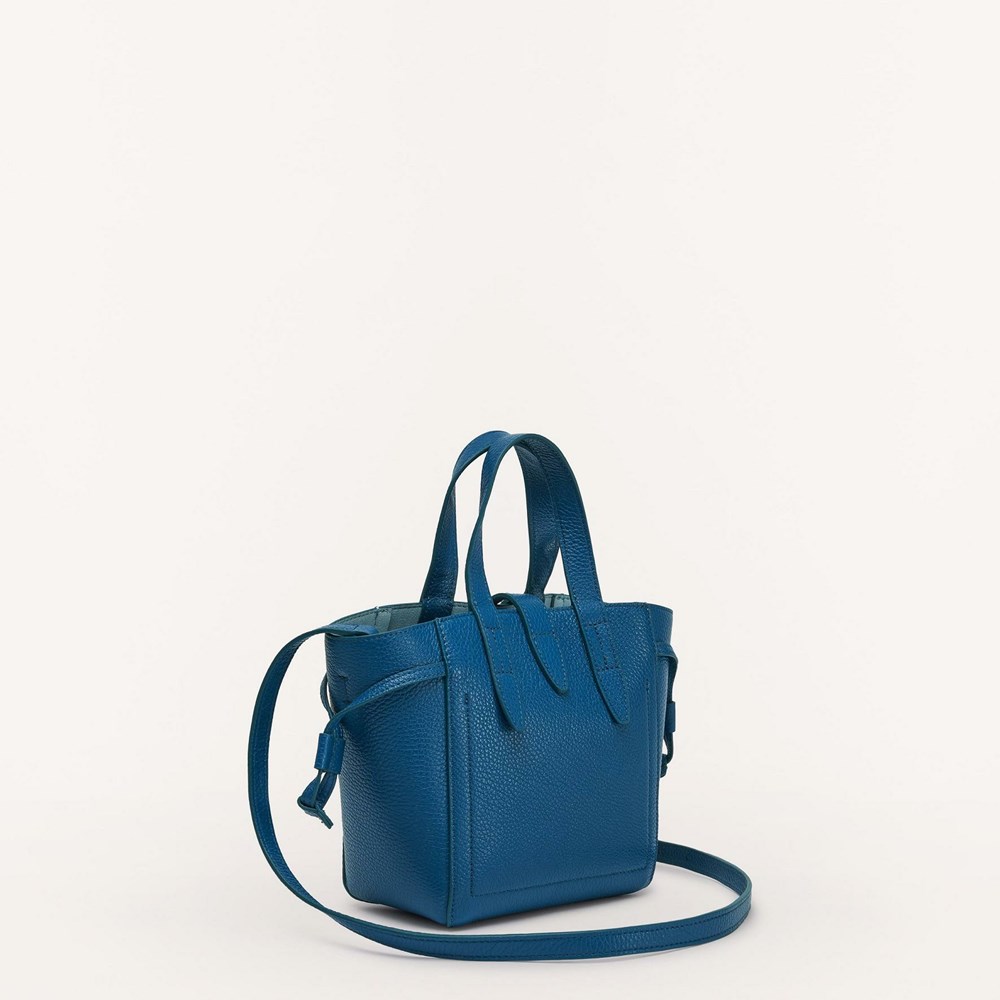 Women's Furla Net Handbags Blue | 4759-XPZUY