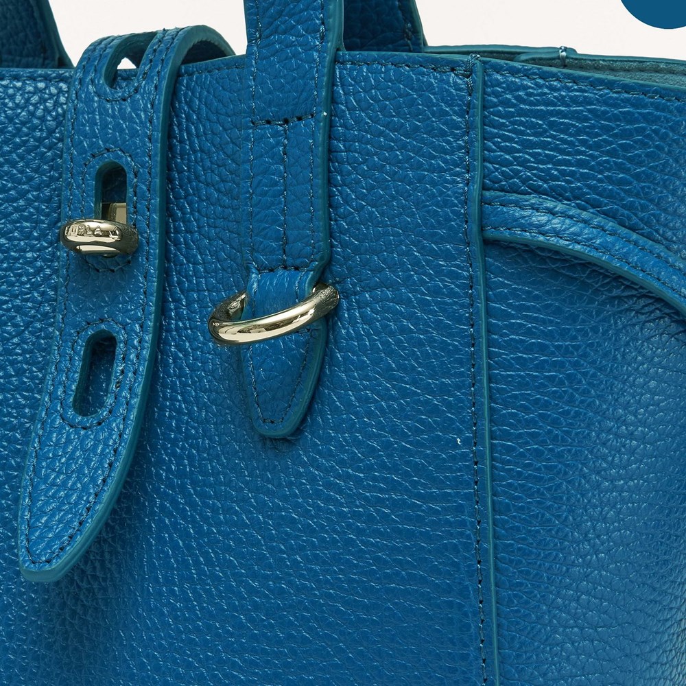 Women's Furla Net Handbags Blue | 4759-XPZUY