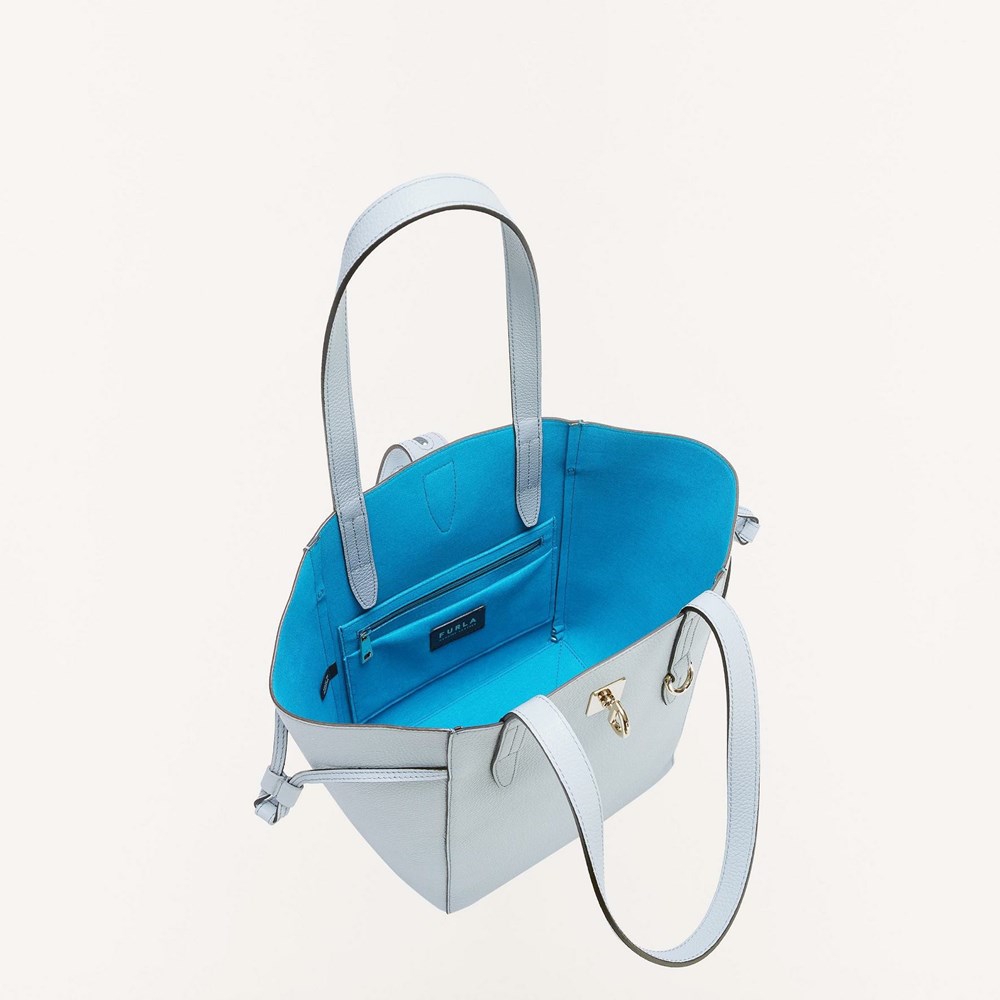 Women's Furla Net Handbags Blue | 5724-HRXLW