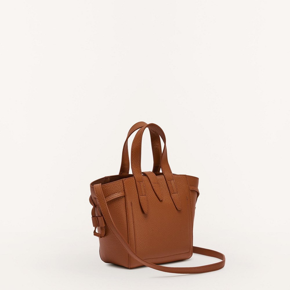 Women's Furla Net Handbags Brown | 1370-ROXTH