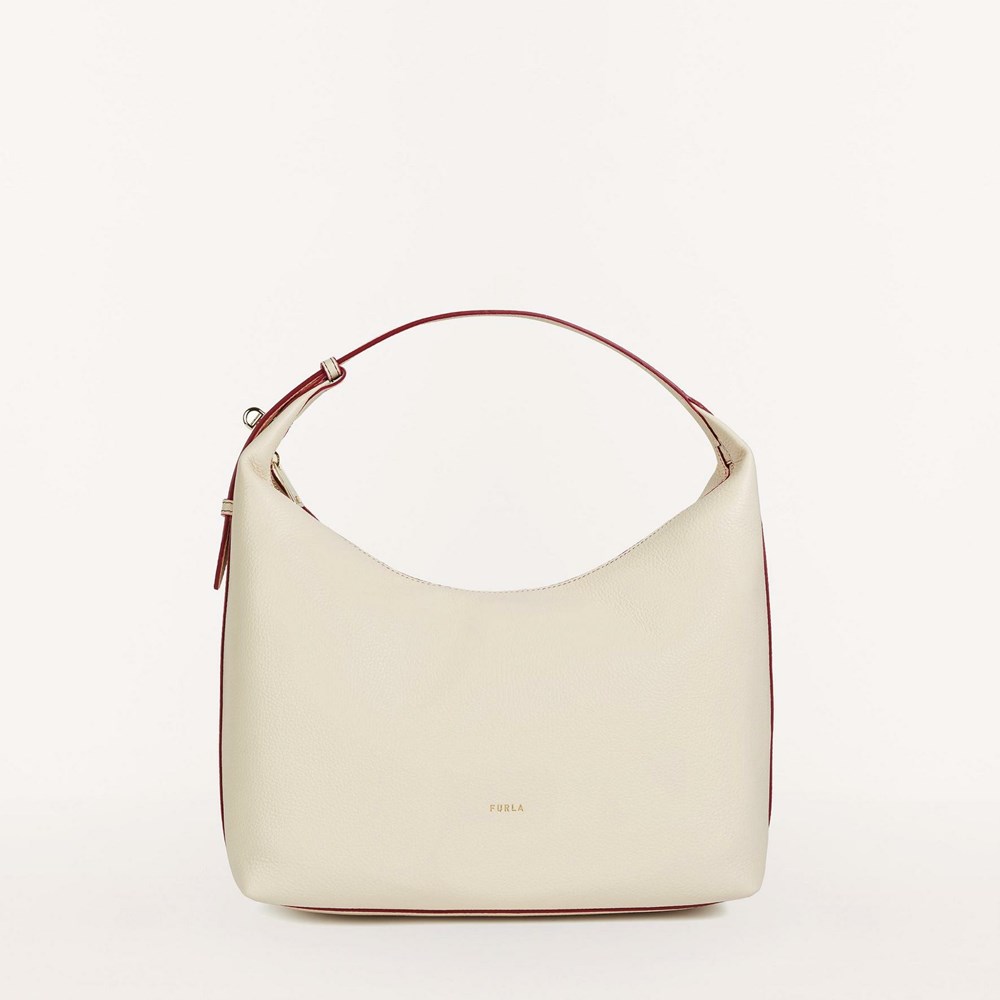 Women\'s Furla Net Hobo Bags Beige | 1753-GNFVK