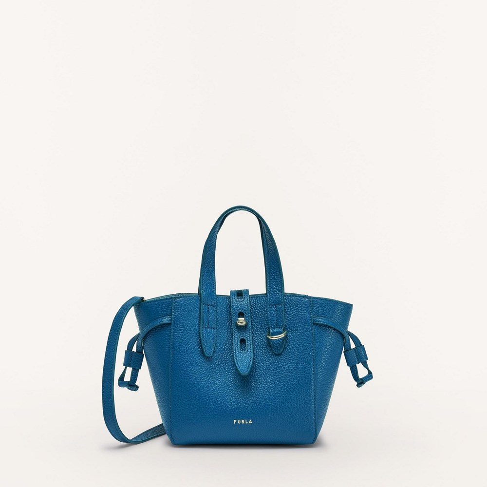 Women\'s Furla Net Mini Bags Blue | 1569-ZMUWI