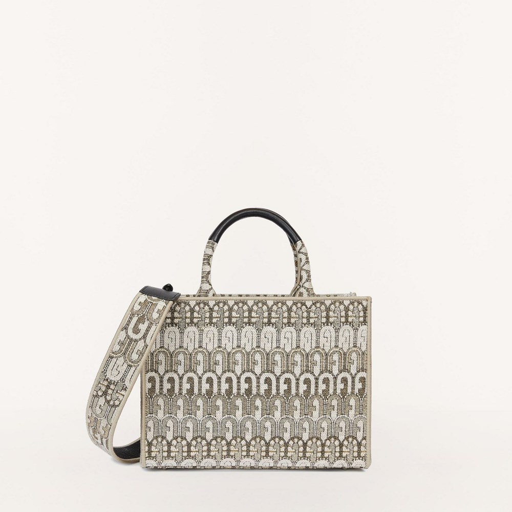 Women\'s Furla Opportunity Handbags Silver | 2067-NZVGA