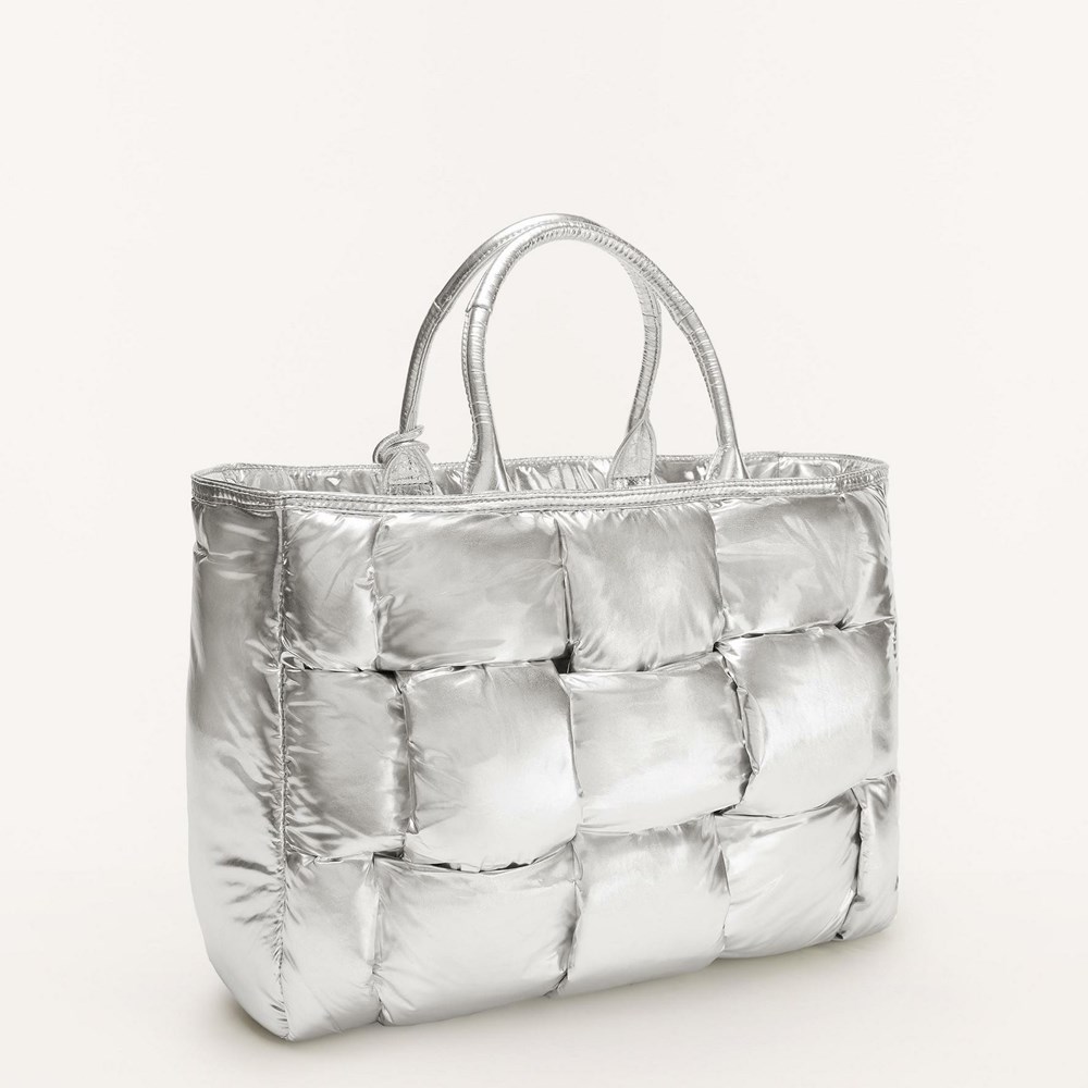 Women's Furla Opportunity Handbags Silver | 2609-SMQGN