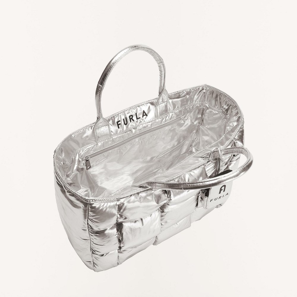 Women's Furla Opportunity Handbags Silver | 2609-SMQGN