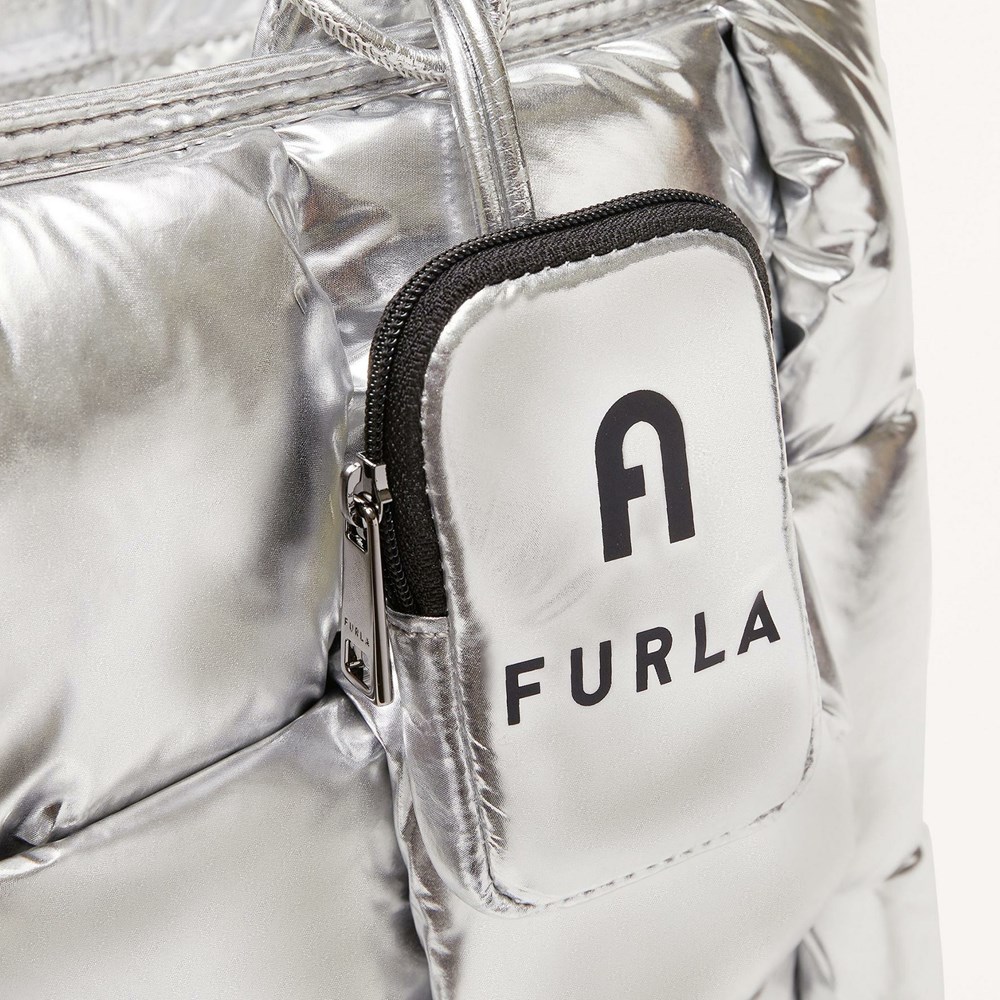 Women's Furla Opportunity Handbags Silver | 2609-SMQGN