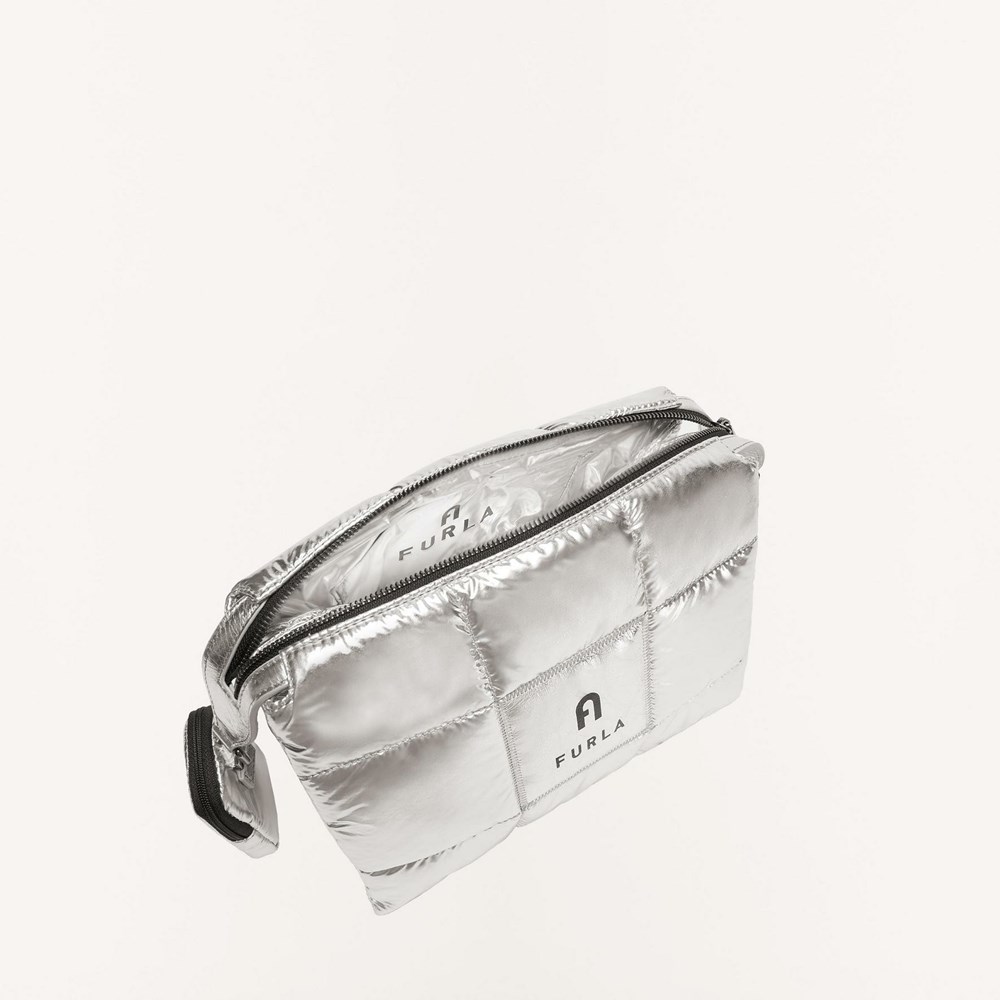 Women's Furla Piuma Shoulder Bags Silver | 3168-XFHTW