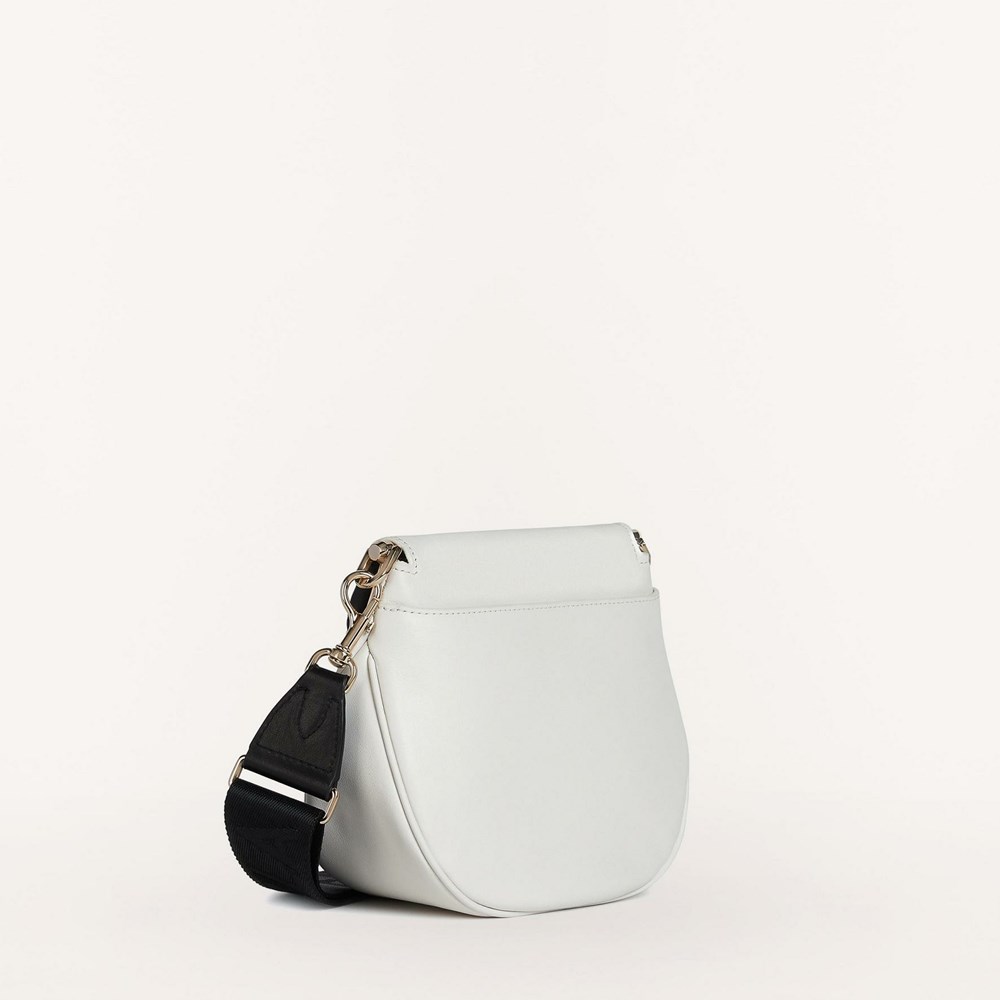 Women's Furla Portagioia Crossbody Bags White Black | 0597-DWPGM