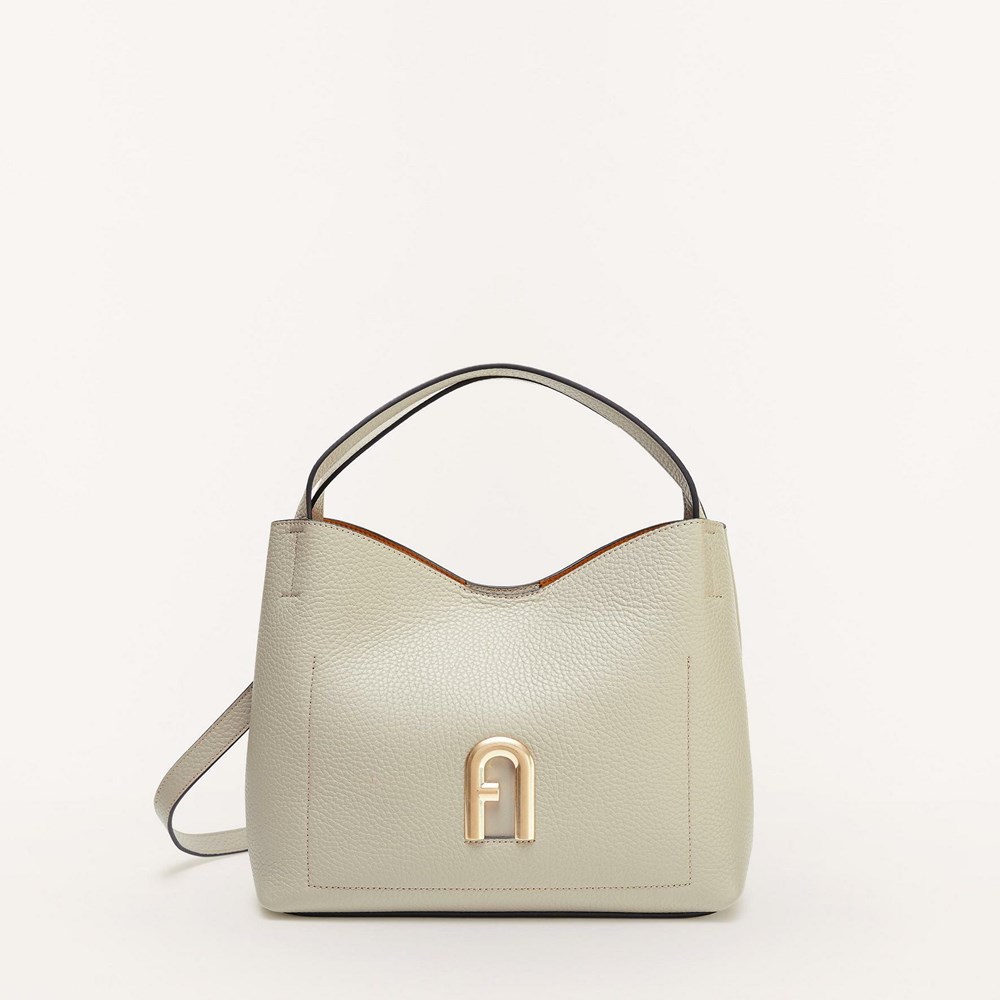 Women\'s Furla Primula Handbags Beige | 7516-TWNVJ