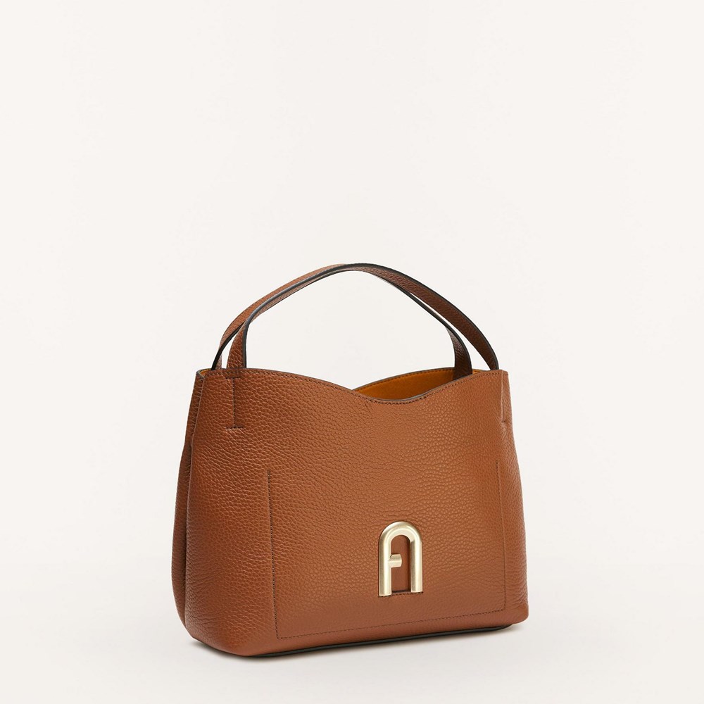 Women's Furla Primula Handbags Brown | 1938-MSUBQ