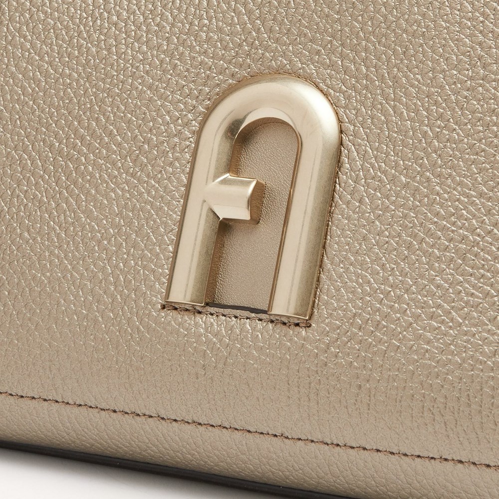 Women's Furla Primula Handbags Grey Brown | 1689-BRHMC