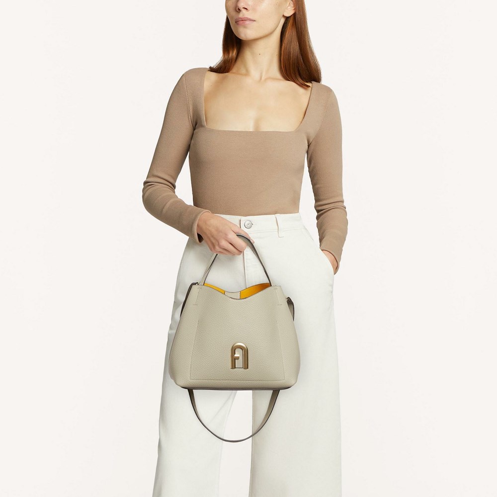 Women's Furla Primula Hobo Bags Beige | 3104-WCVYA