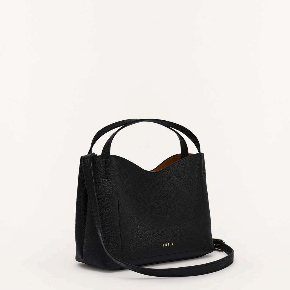 Women's Furla Primula Hobo Bags Black | 6158-YTUCW