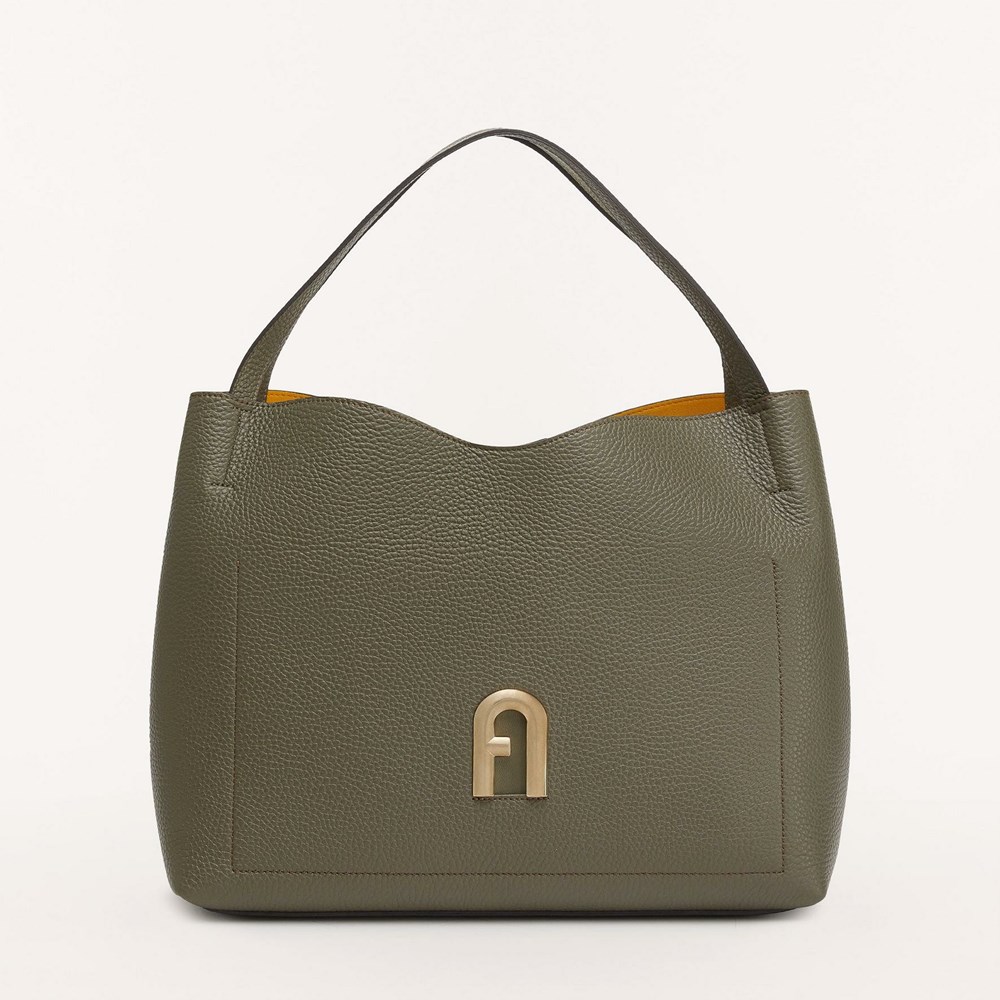 Women\'s Furla Primula Hobo Bags Green | 0894-NWTFQ