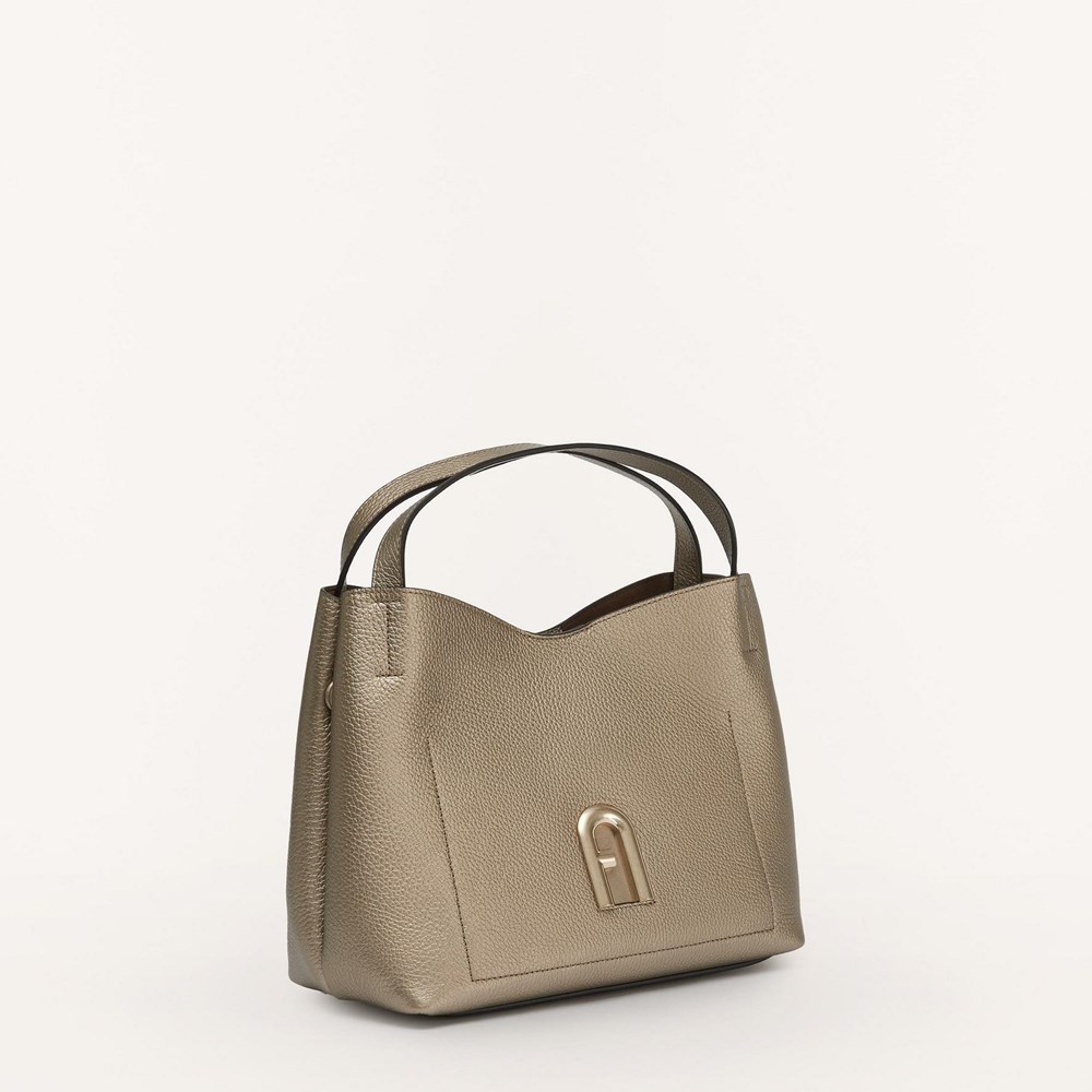 Women's Furla Primula Hobo Bags Grey Brown | 4932-XABGE