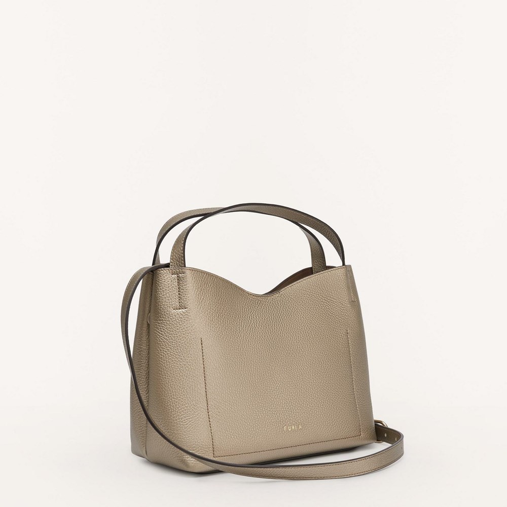 Women's Furla Primula Hobo Bags Grey Brown | 4932-XABGE