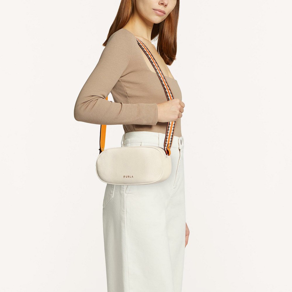 Women's Furla Real Crossbody Bags Beige Orange | 5640-XRVTU