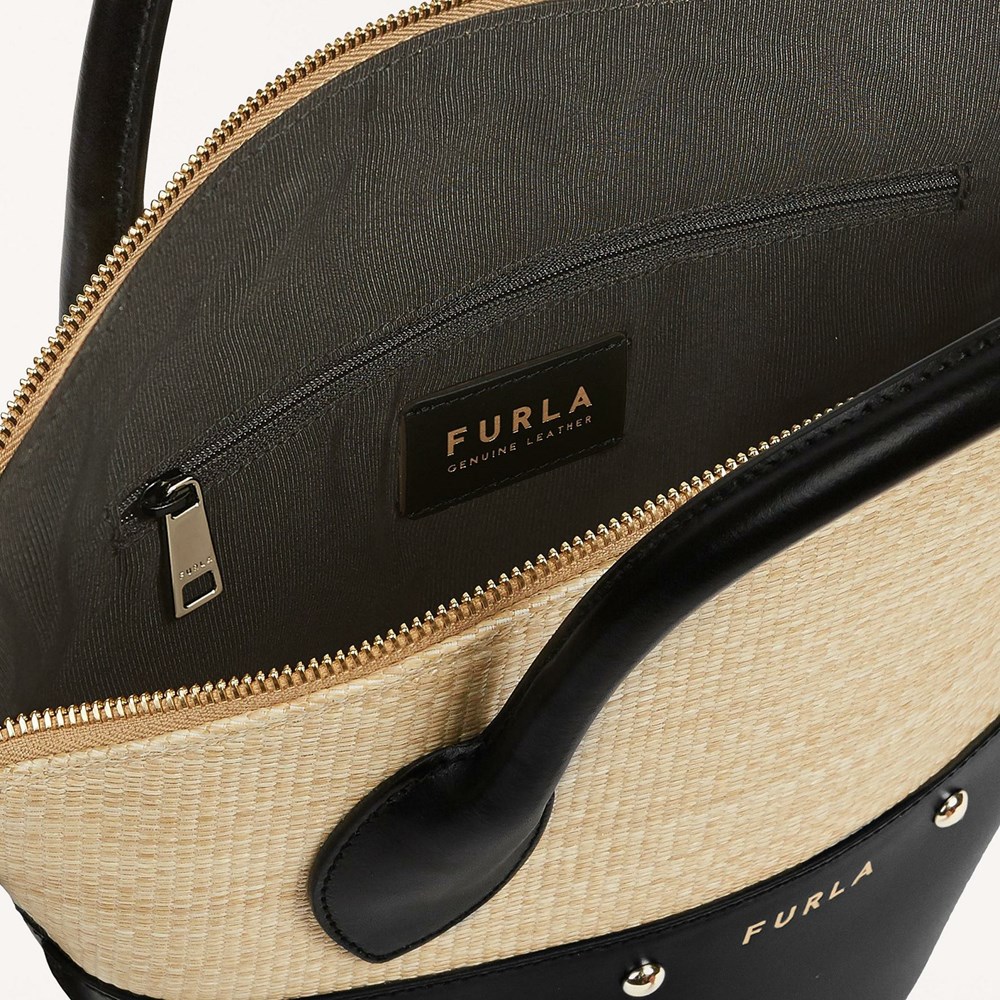 Women's Furla Share Handbags Black | 8214-IBRYG