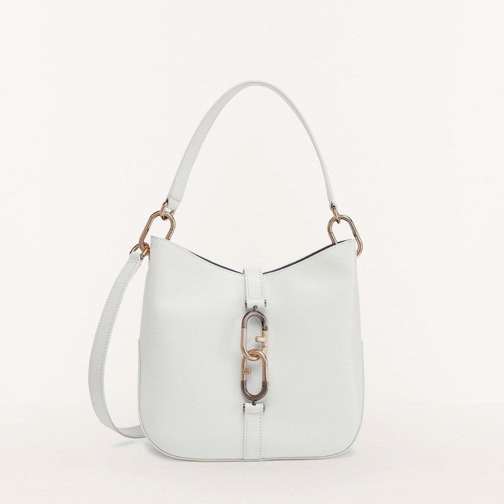 Women\'s Furla Sirena Hobo Bags White | 3541-CGRPL