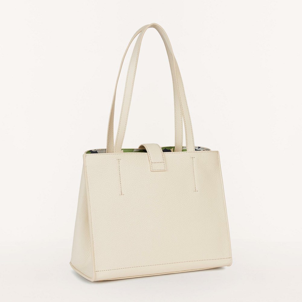 Women's Furla Sofia Handbags Beige | 5378-BLUCK