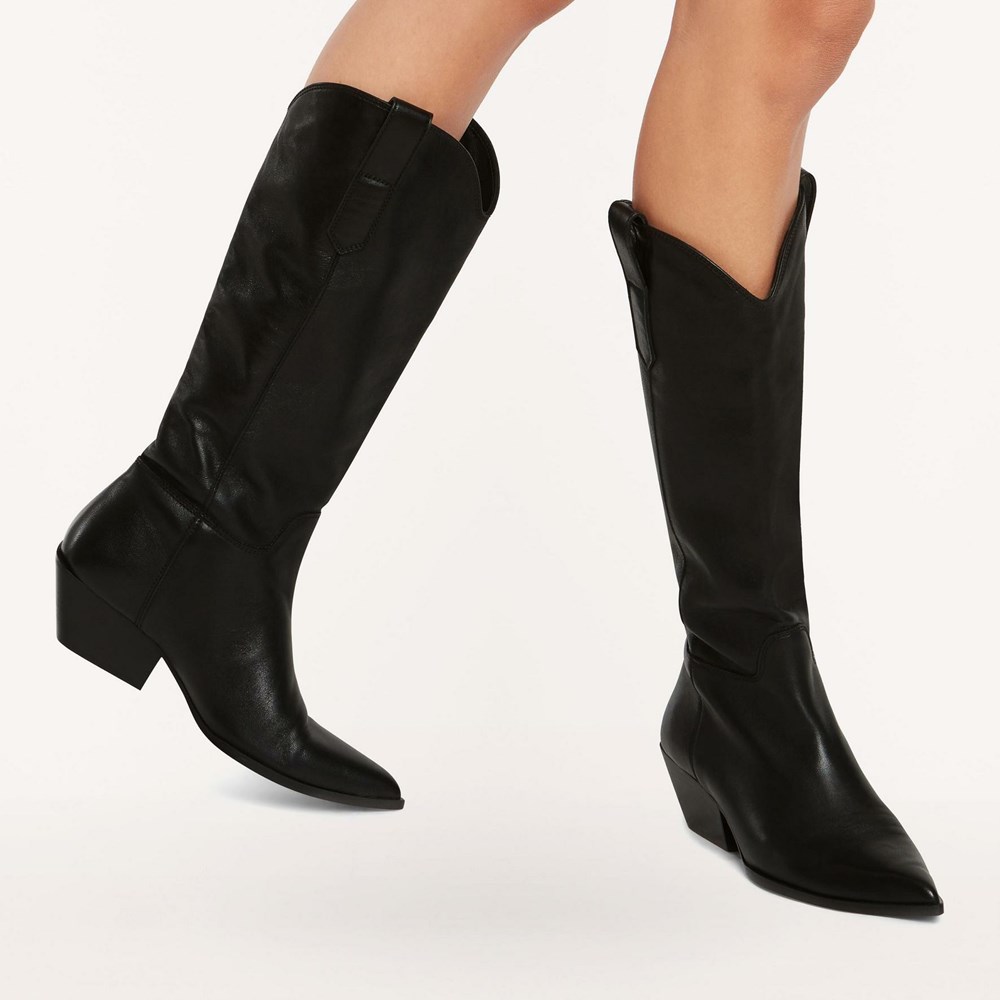 Women's Furla West Boots Black | 8520-KDYLT